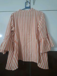 Striped Bell Sleeve Top with freebie tshirt