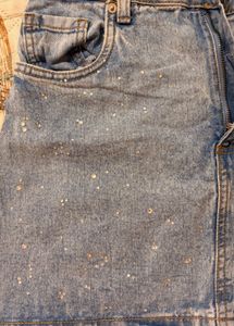 Sparkly Denim Mini Skirt