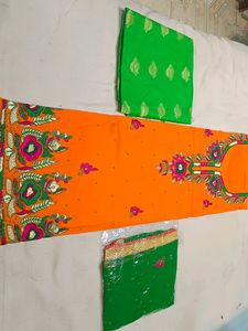 Orange Suit With Print Contrast  Bottom