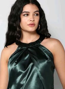 Elegant Halter Neck Satin Top