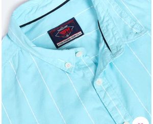 Classic Light Blue Striped Casual Shirt
