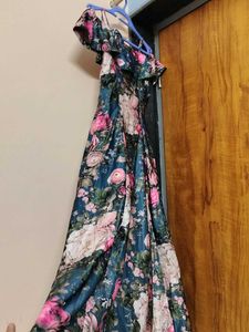 Floral Off-Shoulder Dress long