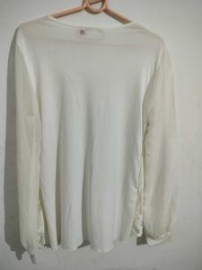 Elegant White Lace top with Embellishments