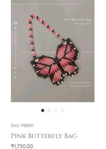 Handmade Beaded Butterfly Handbag  Brand New