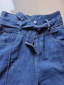 High-Waisted Belted Mom Jeans