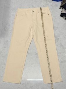 Unisex Light Beige Straight Jeans