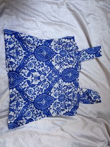 Vintage Blue &amp; White Patterned Cami Top
