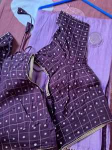Shibori Lavender Saree with Intricate Embroidery