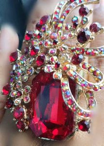 Exquisite Red Gem Brooch