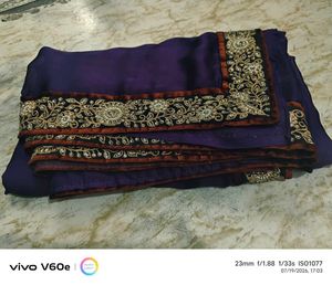 Exquisite Purple Embroidered Saree