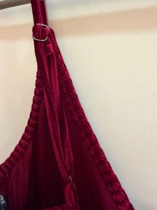Forever 21 Velvet Striped A-Line Mini Dress