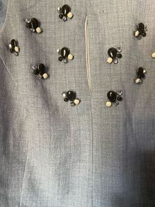 Embellished Grey Sleeveless Top