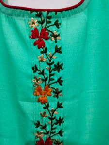 Print + Embroidery Kurta Set