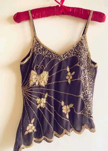 y2k! Stunning Embellished Butterfly Cami Top