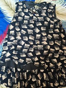 Stylish Black & Beige Printed Dress