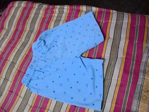 Blue Anchor Print Shorts