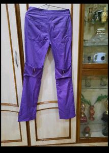 Vibrant Purple Zipped Pants