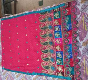 Unstiched Rani Color Embroidered Suit Fix Price