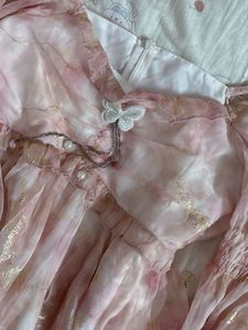 Pink Floral Ruffle Maxi Dress