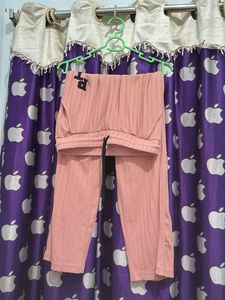 Soft Pink Ribbed coord set