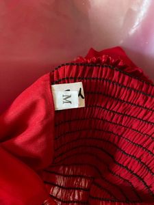 Y2K Red Ruffled Top