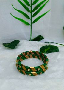 Handcrafted Green Cotton Thread Bangles