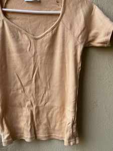 Set of 2 pinteresty Beige and white ribbed T-Shirt
