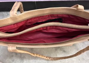 Stylish Beige Tote Bag with Cutout Design