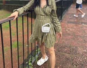 Green Wrap Round Dress