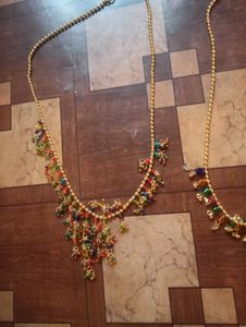 Gold Plated Multi-Color Beaded Necklace
