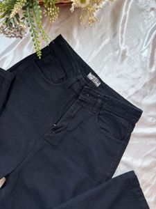 High Waisted Wide Leg Black Jeans