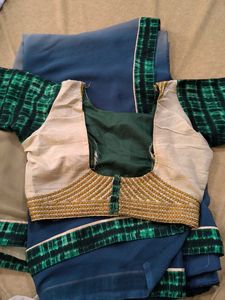beautiful saree with blouse,