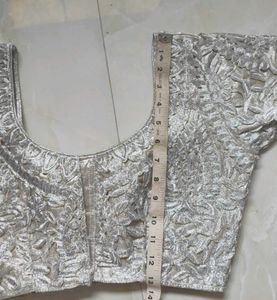 Elegant Silver Embroidered Blouse