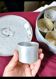 Rare Vintage Pure Aluminium masala box