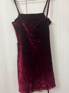 Velvet Spaghetti Strap Mini Dress