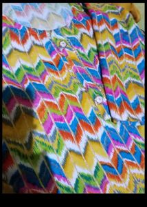 Vibrant Chevron Print Kurta