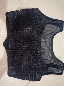 black designer sequin blouse