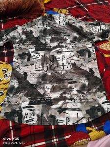 Abstract Print Button-Down Shirt