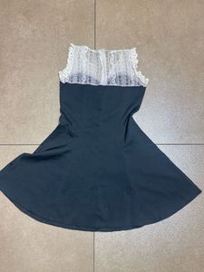 Chic Lace & Black Fit & Flare Dress