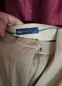 Beige Formal Trousers