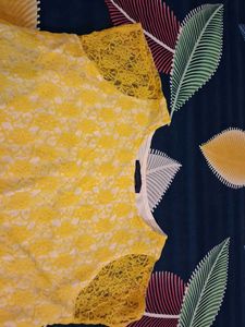 Bright Yellow Lace Kurta