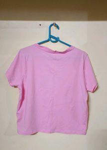 Pink Graphic Crop Top