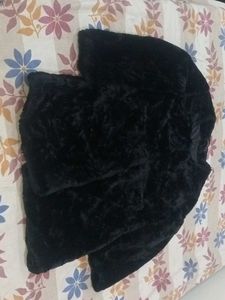 Elegant Black Faux Fur Stole