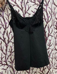Black Lace Trim Camisole Top