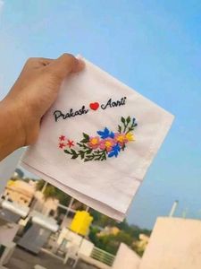 Embroidered Handkerchief Lovers Names