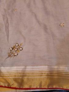 Cotton Work Saree With Stitched Blouse