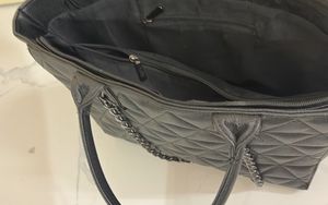 Chic Quilted Office Tote Bag with Chain Detail