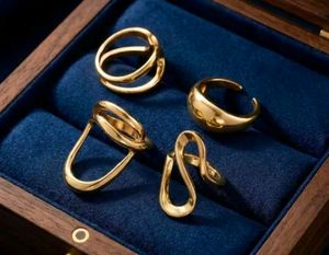 Chunky Gold Abstract Ring Set of 4