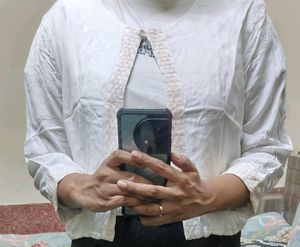 White Lace Trim Cardigan