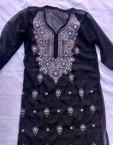 Elegant Black Chikankari Kurta